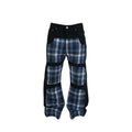 VINKID' Plaid‑Patchwork Denim Jeans