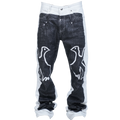 VINKID' Dove Fake‑Layer Printed Denim Jeans